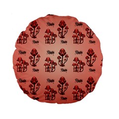 Funny Mushroom Pattern Standard 15  Premium Flano Round Cushions