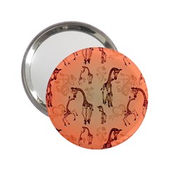 Cute Giraffe Pattern 2 25  Handbag Mirrors by FantasyWorld7