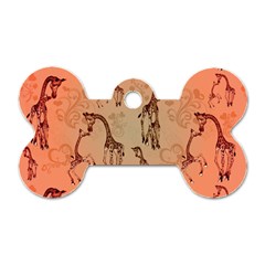 Cute Giraffe Pattern Dog Tag Bone (two Sides) by FantasyWorld7