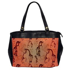 Cute Giraffe Pattern Oversize Office Handbag by FantasyWorld7