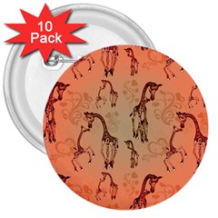 Cute Giraffe Pattern 3  Buttons (10 Pack)  by FantasyWorld7