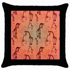 Cute Giraffe Pattern Throw Pillow Case (black) by FantasyWorld7