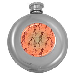 Cute Giraffe Pattern Round Hip Flask (5 Oz) by FantasyWorld7