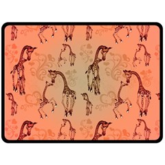 Cute Giraffe Pattern Fleece Blanket (large)  by FantasyWorld7