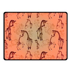 Cute Giraffe Pattern Double Sided Fleece Blanket (small)  by FantasyWorld7