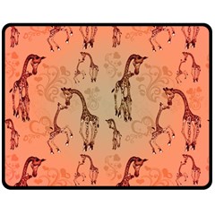 Cute Giraffe Pattern Double Sided Fleece Blanket (medium)  by FantasyWorld7