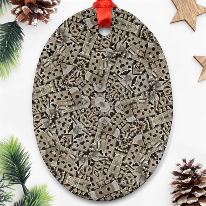 Cyber Punk Pattern Design Oval Ornament (Two Sides)