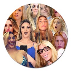 Lele Pons - Funny Faces Magnet 5  (round) by Valentinaart