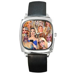 Lele Pons - Funny Faces Square Metal Watch by Valentinaart