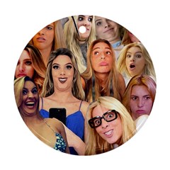 Lele Pons - Funny Faces Round Ornament (two Sides) by Valentinaart