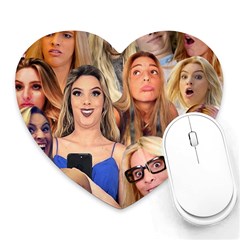 Lele Pons - Funny Faces Heart Mousepads by Valentinaart