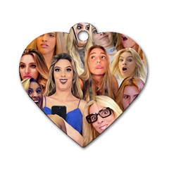 Lele Pons - Funny Faces Dog Tag Heart (one Side) by Valentinaart