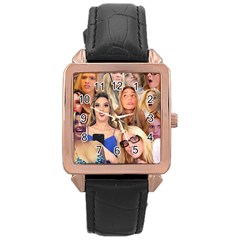 Lele Pons - Funny Faces Rose Gold Leather Watch  by Valentinaart