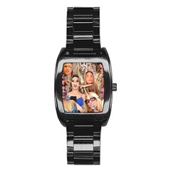 Lele Pons - Funny Faces Stainless Steel Barrel Watch by Valentinaart