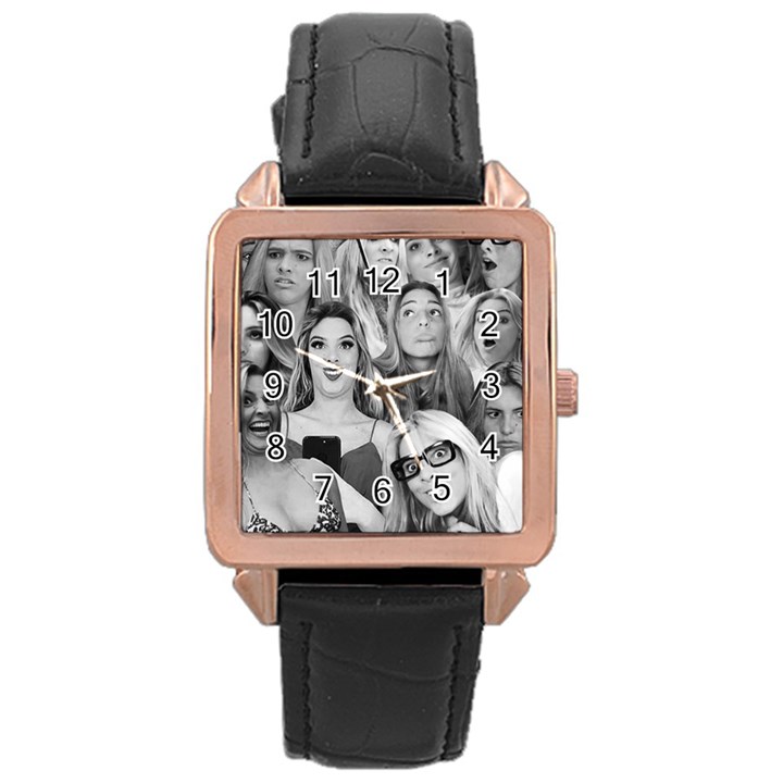 Lele Pons - funny faces Rose Gold Leather Watch 