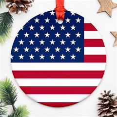 American Flag Ornament (round) by Valentinaart