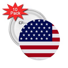 American Flag 2 25  Buttons (10 Pack)  by Valentinaart