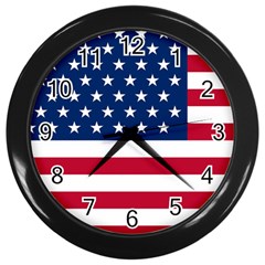 American Flag Wall Clock (black)