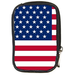 American Flag Compact Camera Leather Case by Valentinaart