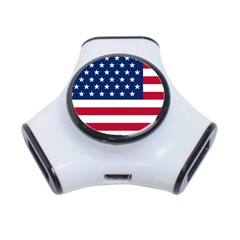 American Flag 3-port Usb Hub by Valentinaart