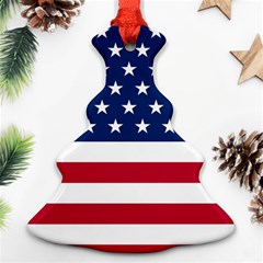 American Flag Christmas Tree Ornament (two Sides) by Valentinaart