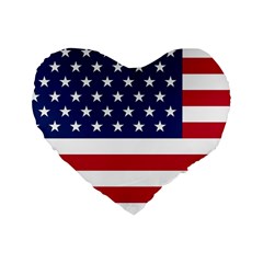 American Flag Standard 16  Premium Heart Shape Cushions by Valentinaart