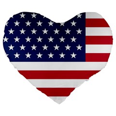 American Flag Large 19  Premium Heart Shape Cushions