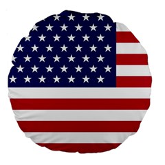 American Flag Large 18  Premium Flano Round Cushions by Valentinaart