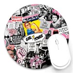 Feminism collage  Round Mousepads Front