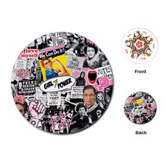 Feminism Collage  Playing Cards (round) by Valentinaart