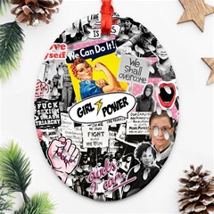 Feminism Collage  Ornament (oval Filigree) by Valentinaart