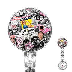 Feminism Collage  Stainless Steel Nurses Watch by Valentinaart