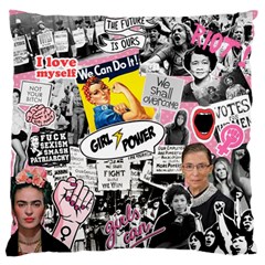 Feminism Collage  Large Flano Cushion Case (one Side) by Valentinaart