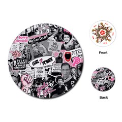 Feminism Collage  Playing Cards (round) by Valentinaart