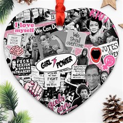 Feminism Collage  Heart Ornament (two Sides) by Valentinaart