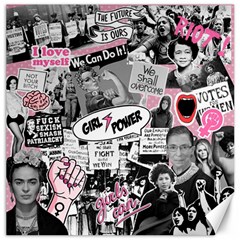 Feminism Collage  Canvas 16  X 16  by Valentinaart