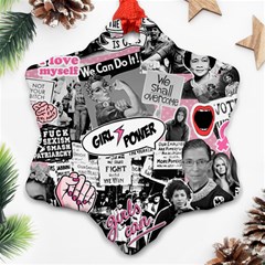 Feminism Collage  Snowflake Ornament (two Sides) by Valentinaart