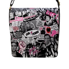 Feminism Collage  Flap Closure Messenger Bag (l) by Valentinaart