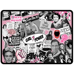 Feminism Collage  Double Sided Fleece Blanket (large)  by Valentinaart