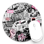 Feminism collage  Round Mousepads Front