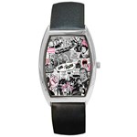 Feminism collage  Barrel Style Metal Watch Front