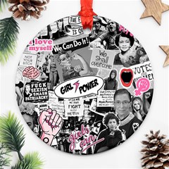 Feminism Collage  Round Ornament (two Sides) by Valentinaart