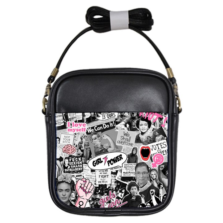 Feminism collage  Girls Sling Bag