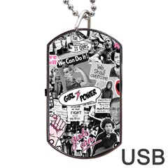 Feminism Collage  Dog Tag Usb Flash (two Sides) by Valentinaart