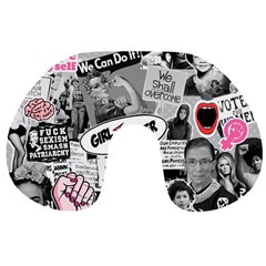 Feminism collage  Travel Neck Pillows