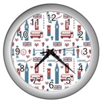 London Love Wall Clock (Silver) Front