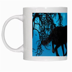 Awesome Black Wolf With Crow And Spider White Mugs by FantasyWorld7