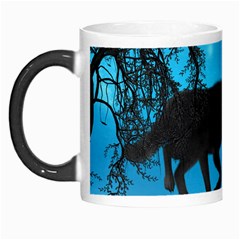 Awesome Black Wolf With Crow And Spider Morph Mugs by FantasyWorld7