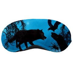 Awesome Black Wolf With Crow And Spider Sleeping Masks by FantasyWorld7