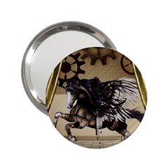 Awesome Steampunk Unicorn With Wings 2.25  Handbag Mirrors